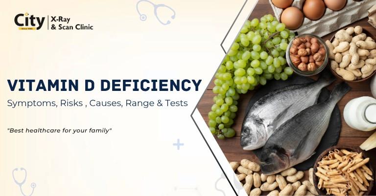 Blood test report showing Vitamin D deficiency level range